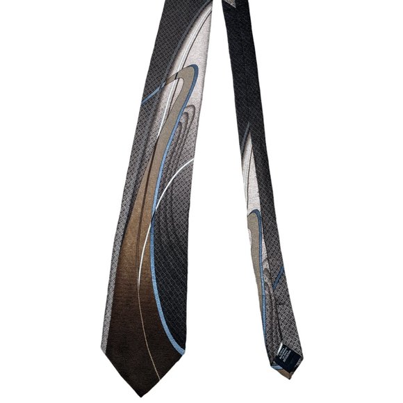 Covington Men's Brown Abstract Classic Silk Necktie  This is a wholesale item. T - Picture 2 of 7